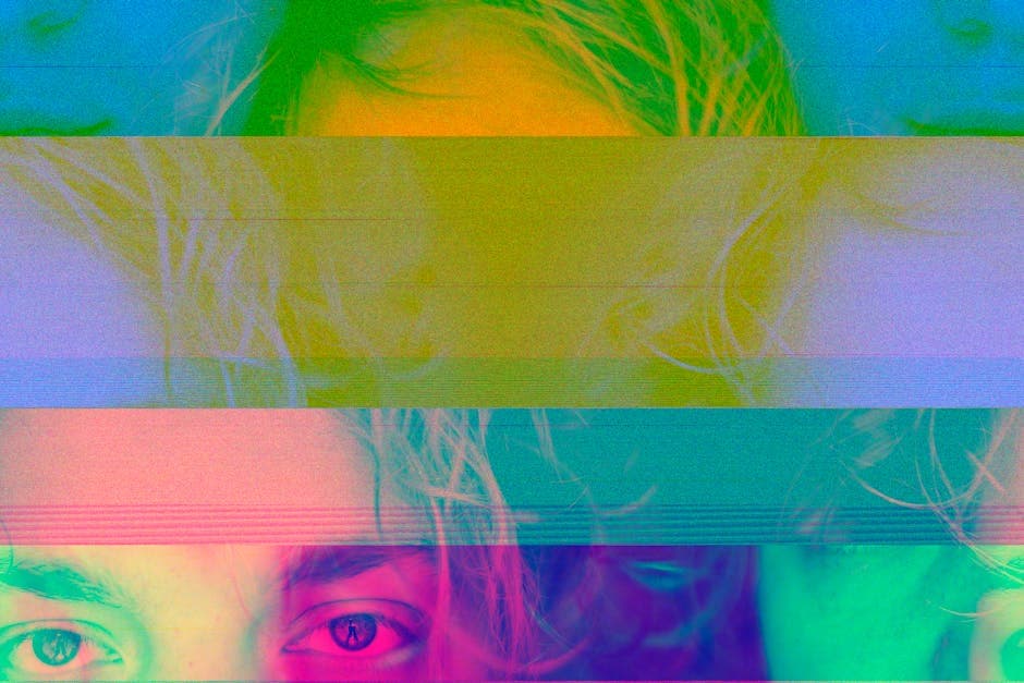 Glitched digital face